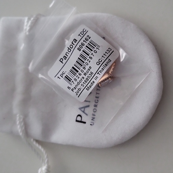 Pandora hp rose gold square swarsowski ring gold plated gorgeous new bagged… - Picture 4 of 5